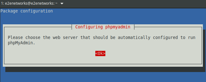 Prompt to choose webserver for PhpMyAdmin