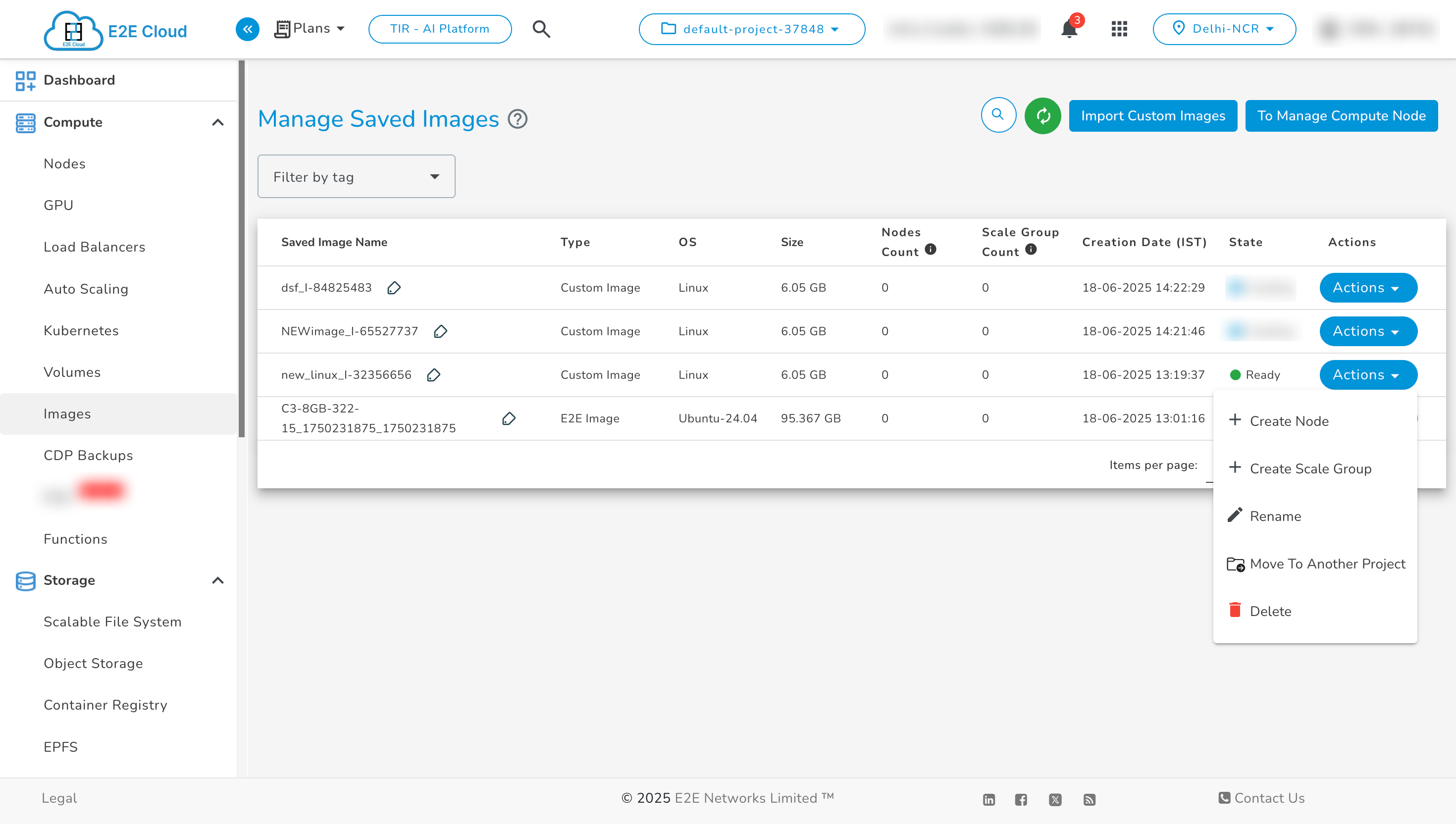 Create Node or Scale Group