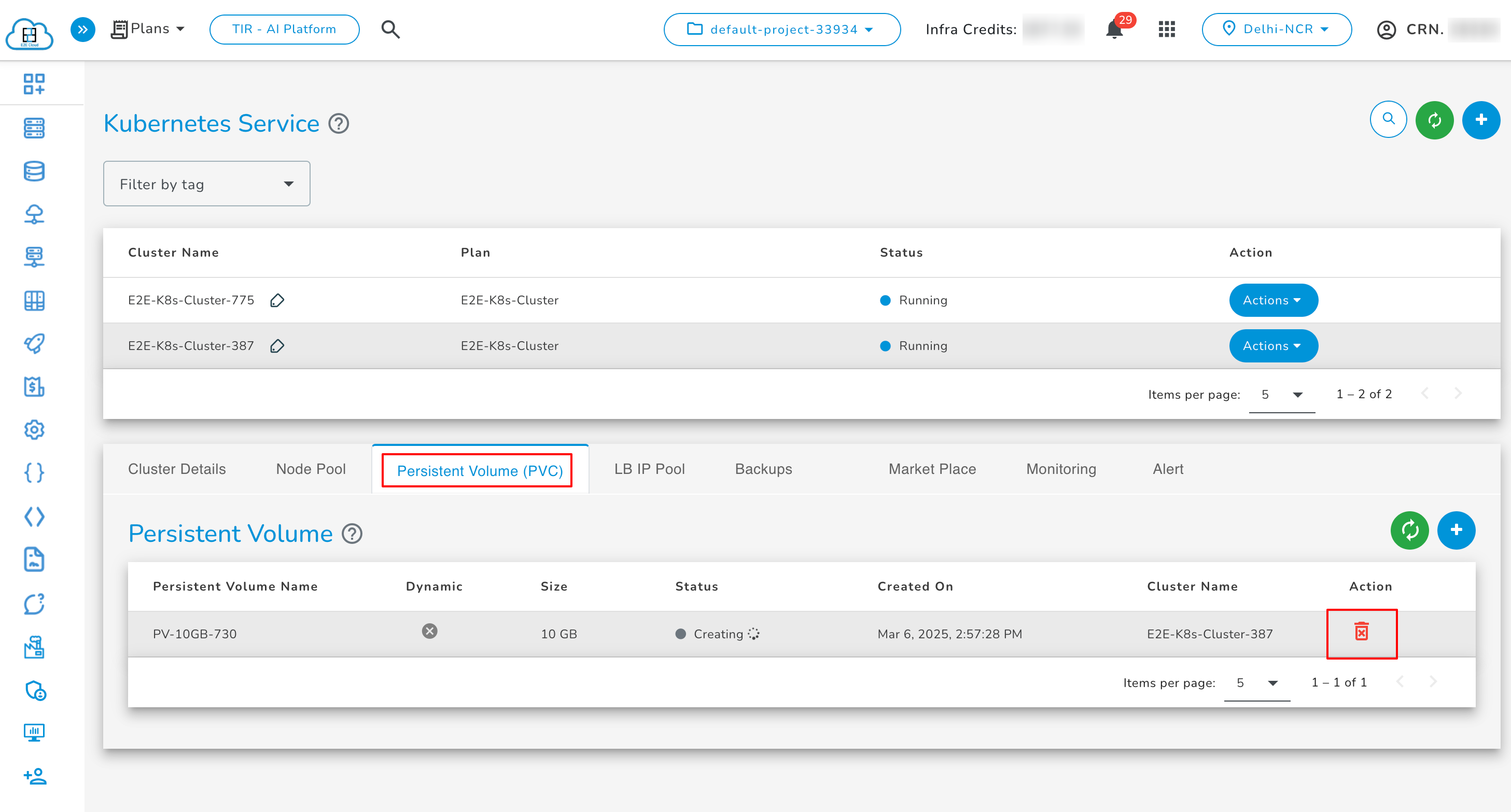 Delete Persistent Volume