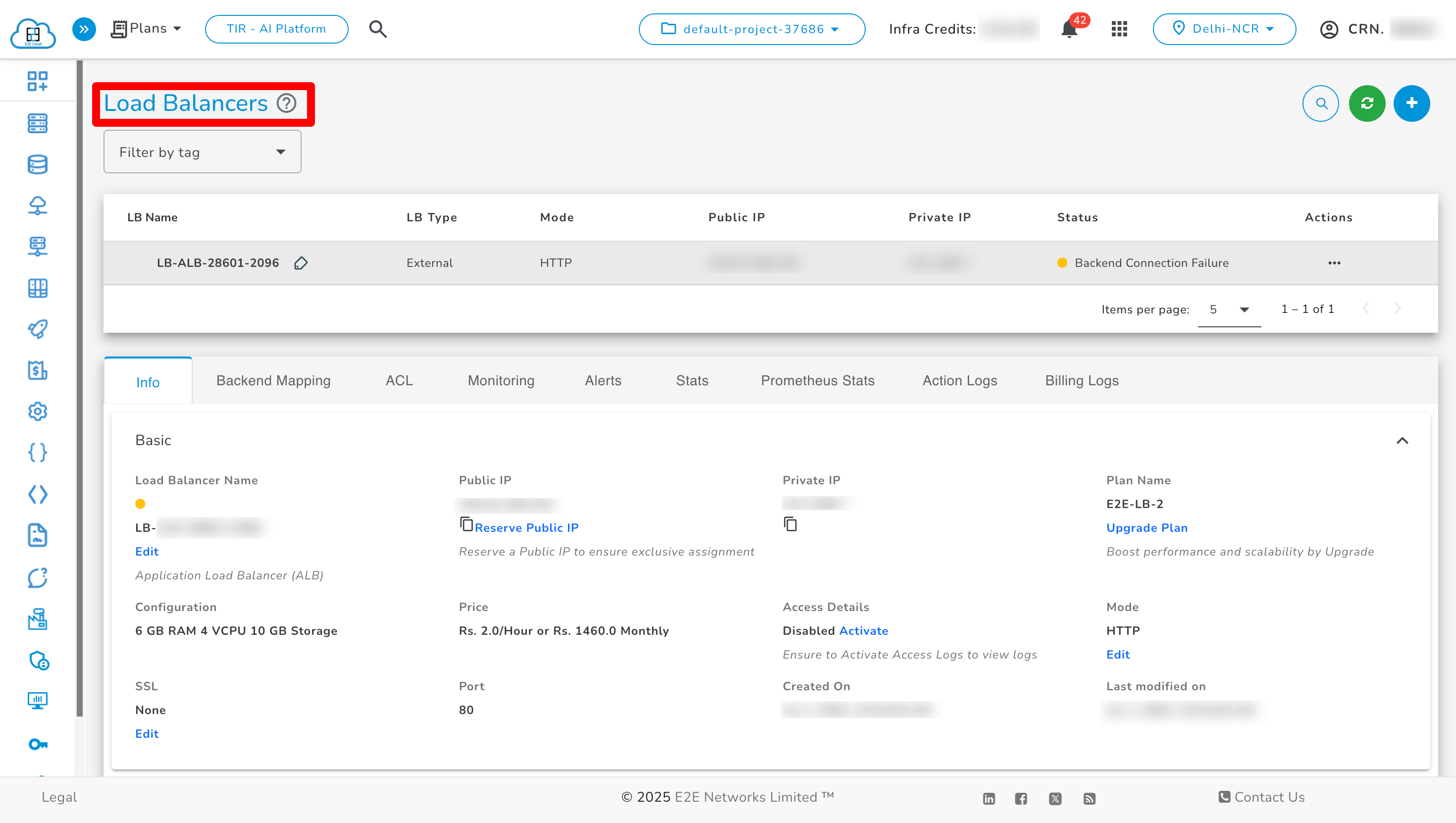Manage Load Balancer