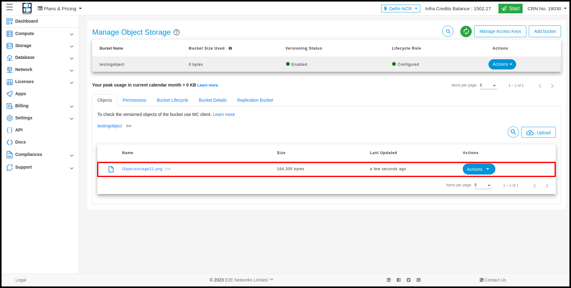 Bucket Details E2E Cloud Bucket Details E2E Cloud
