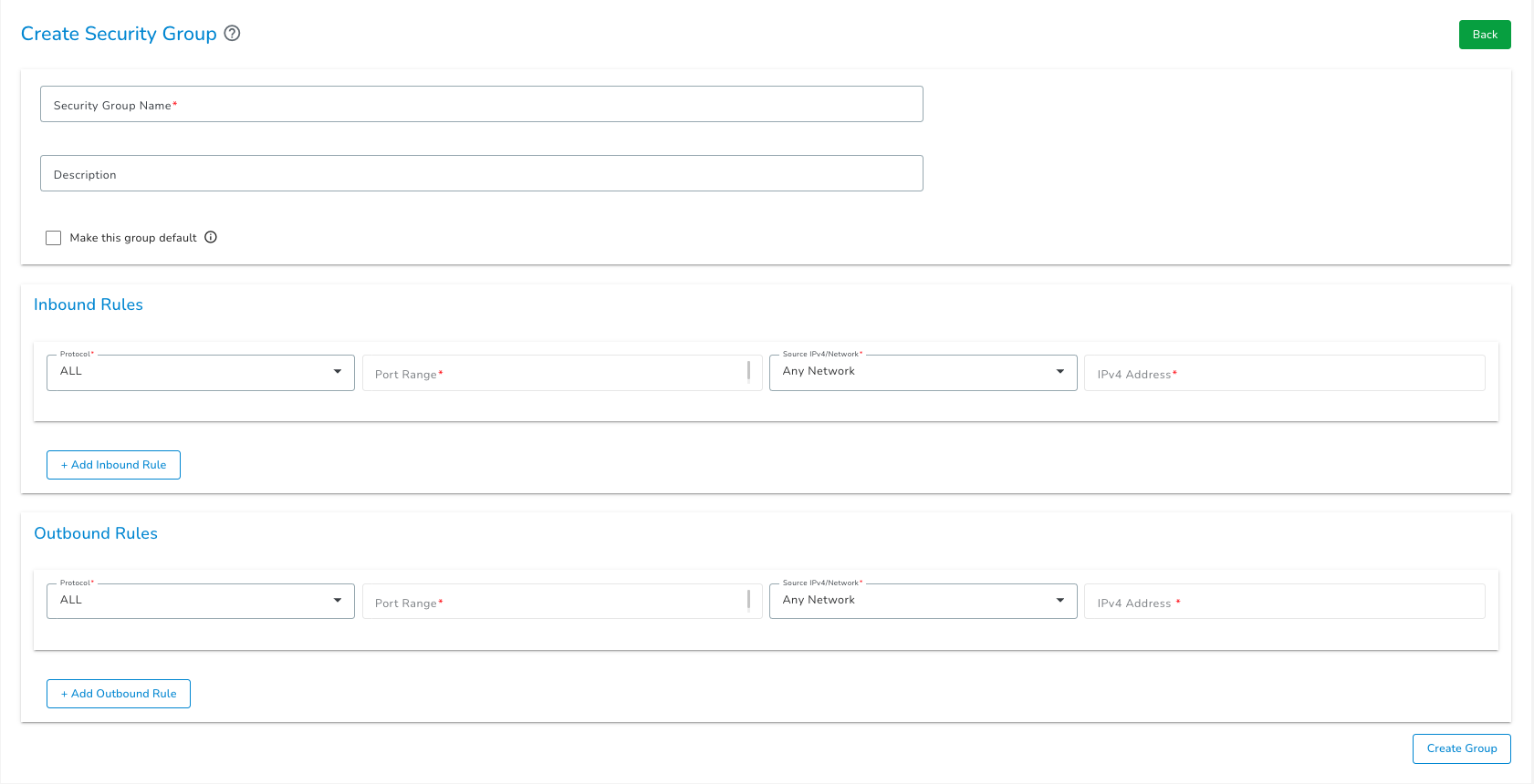 Default Security Group Confirmation
