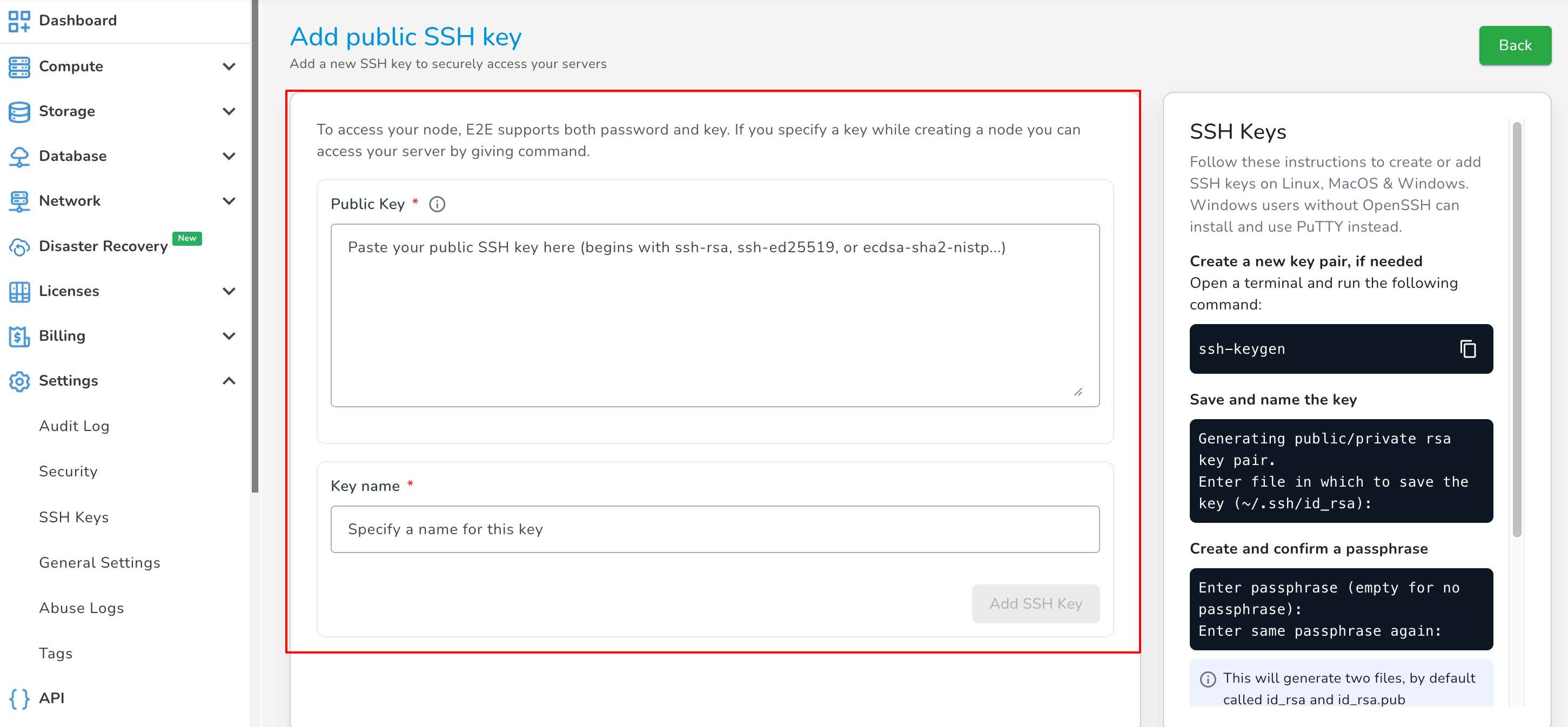 Add SSH Key