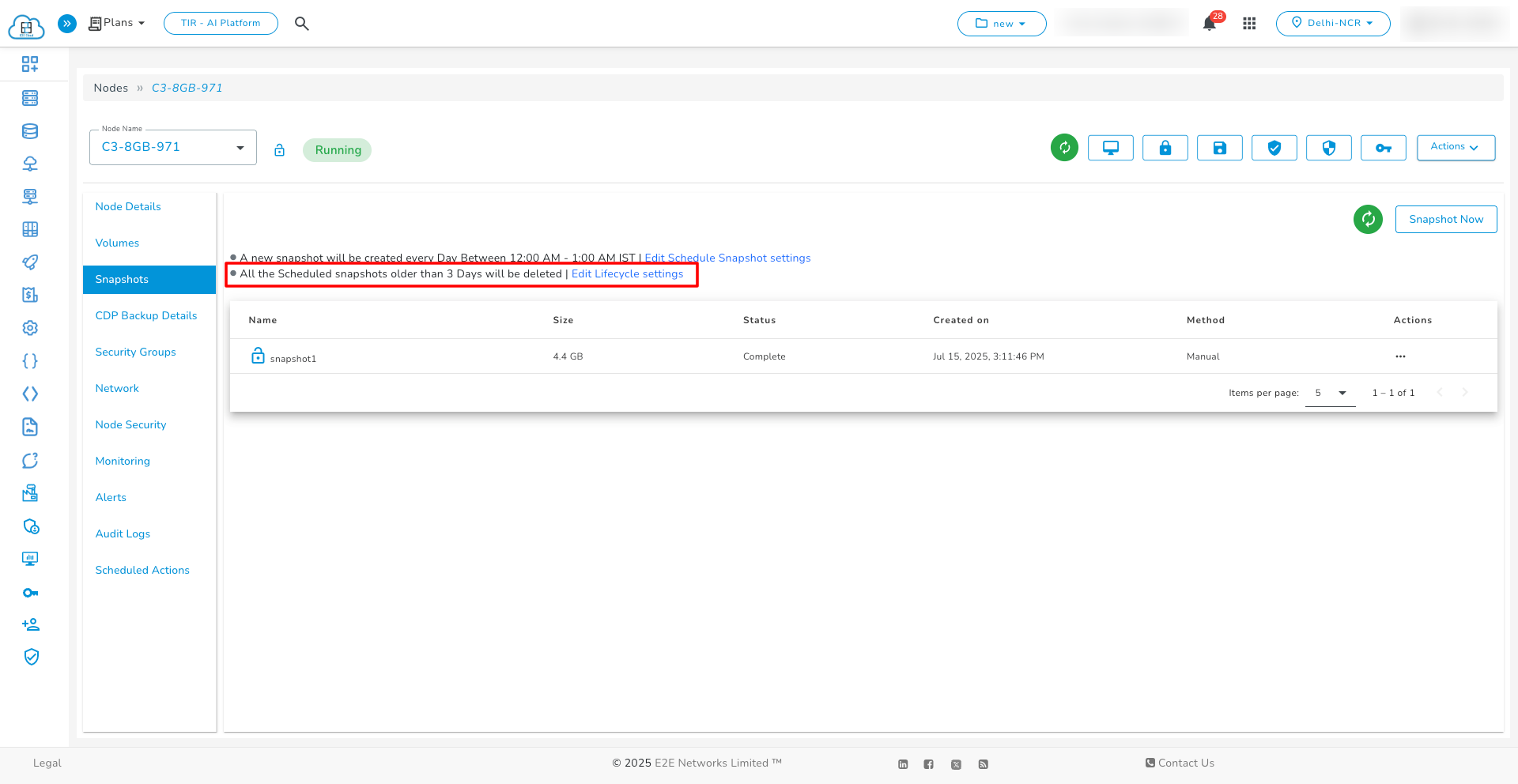 Snapshot Lifecycle