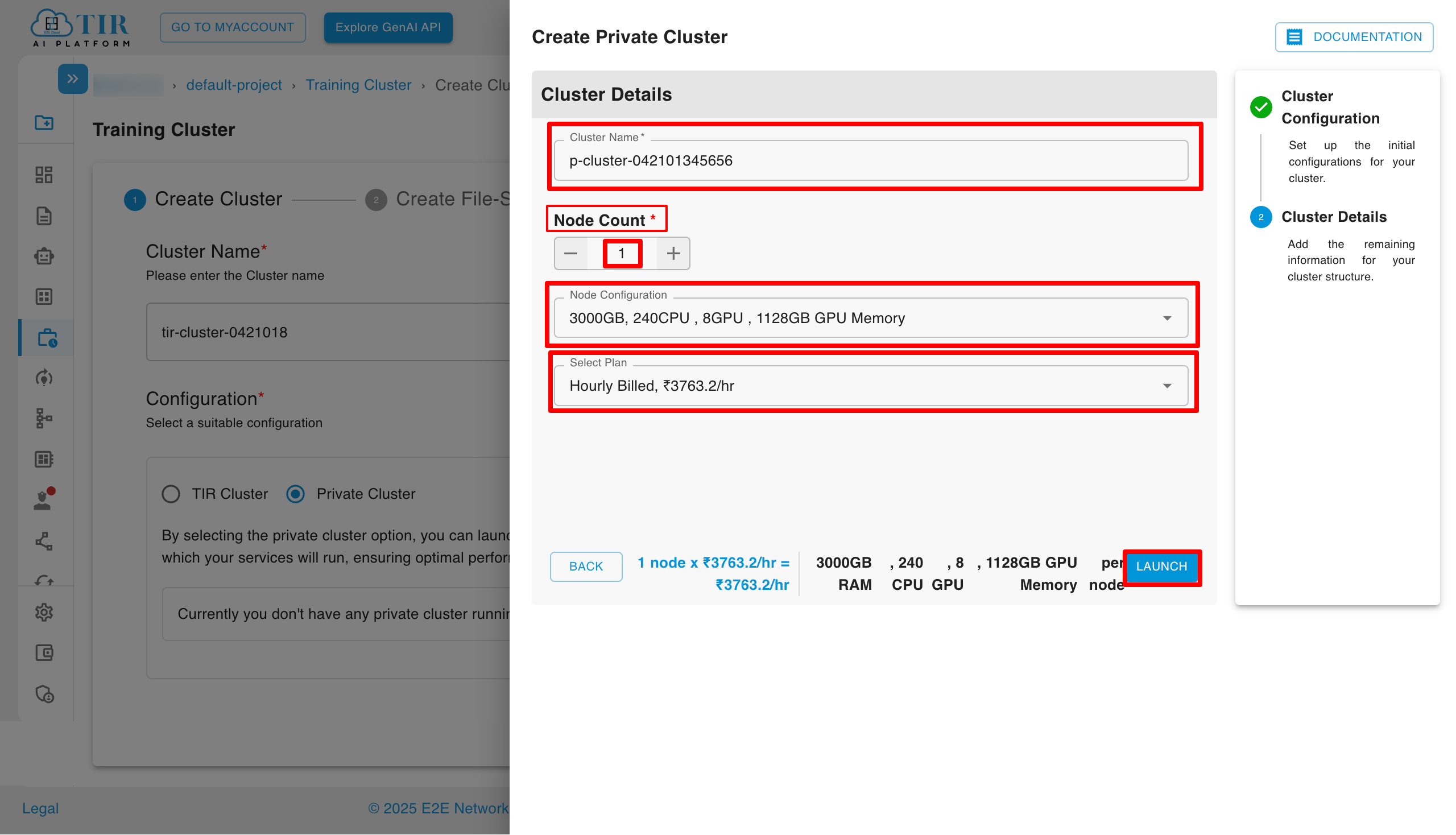 Create Private Cluster Configuration