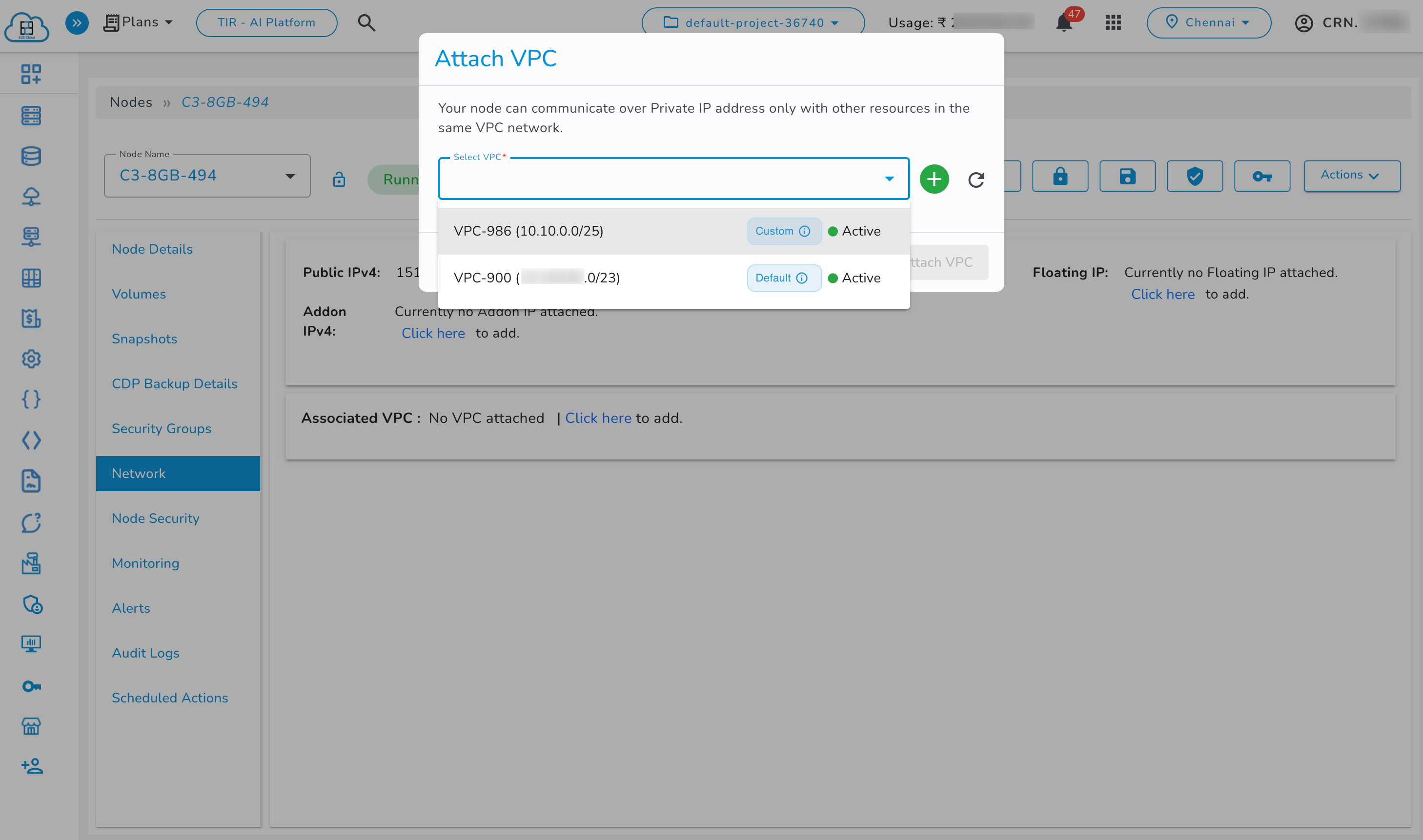 Attach VPC