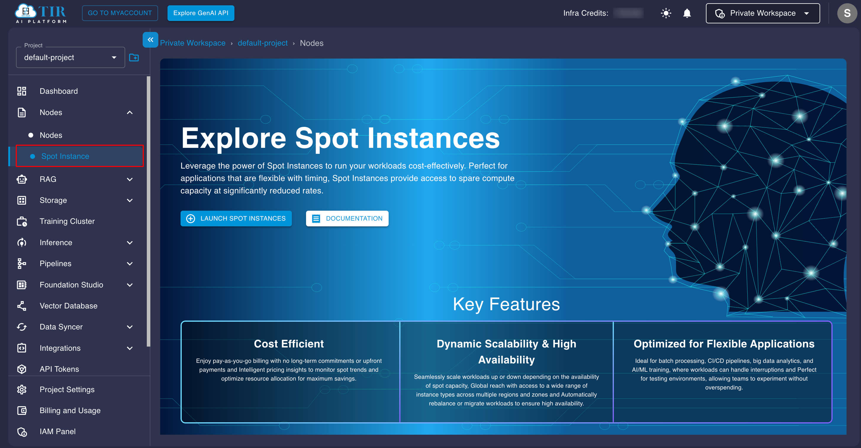 Click spot instance