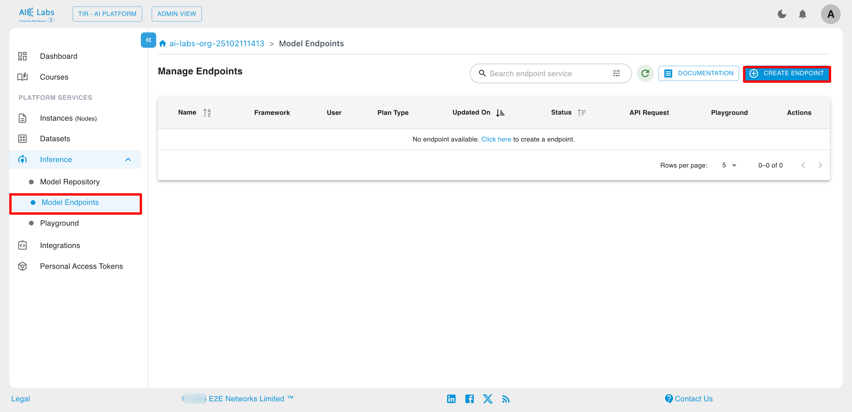 Model Endpoint Dashboard