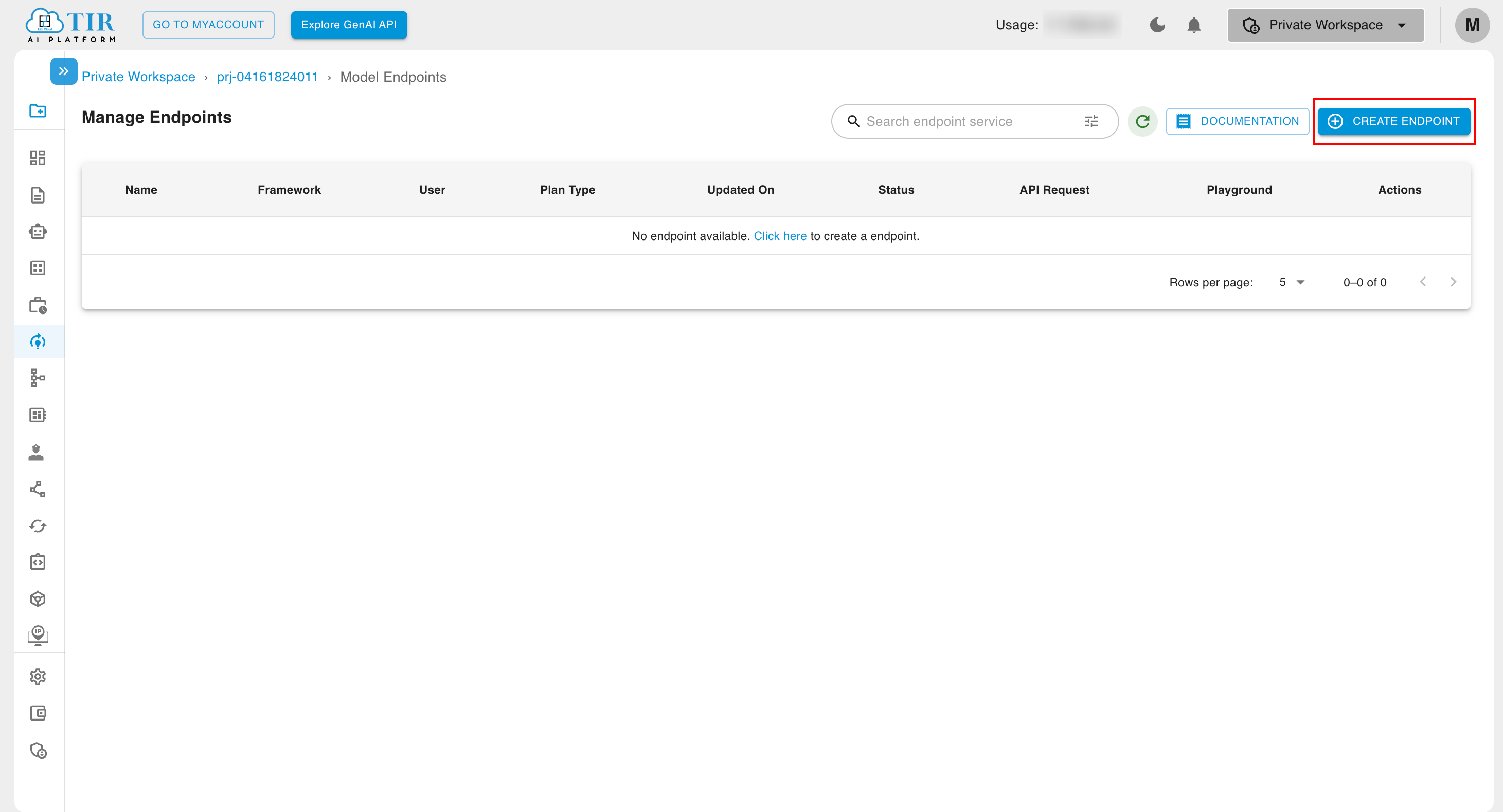 Create Model Endpoint