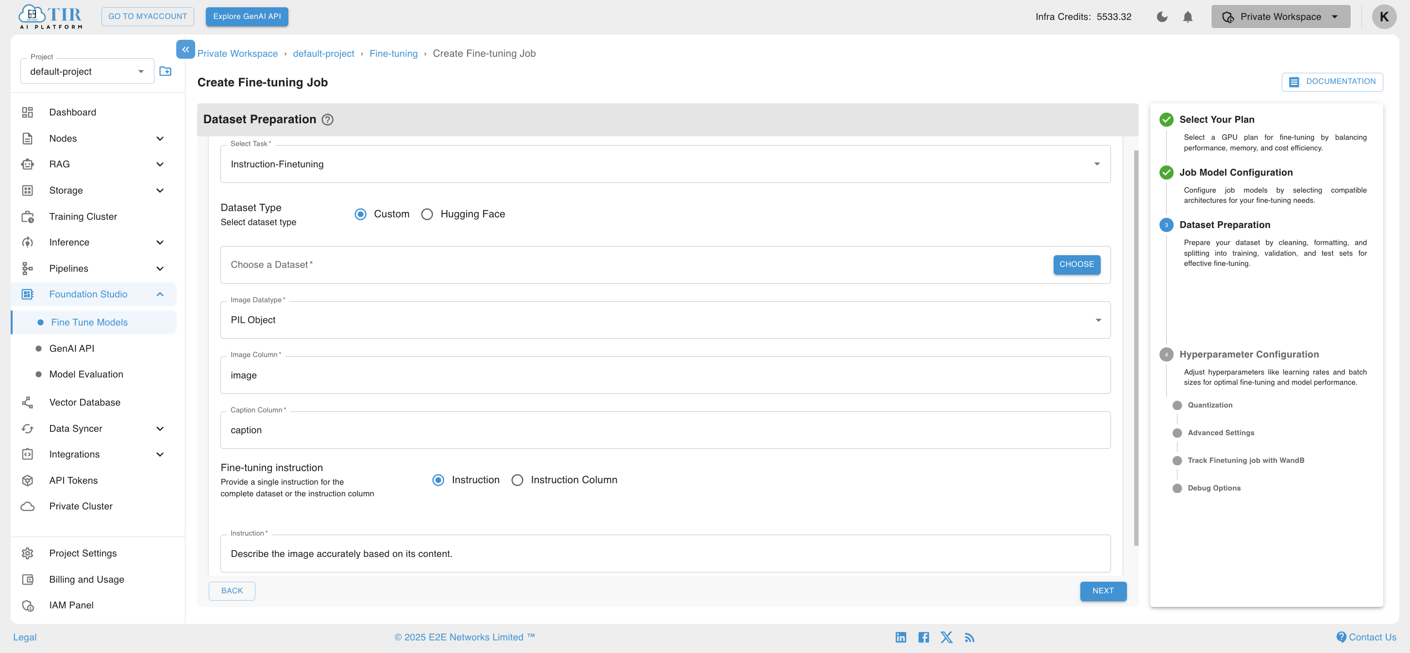 Dataset Preparation Options