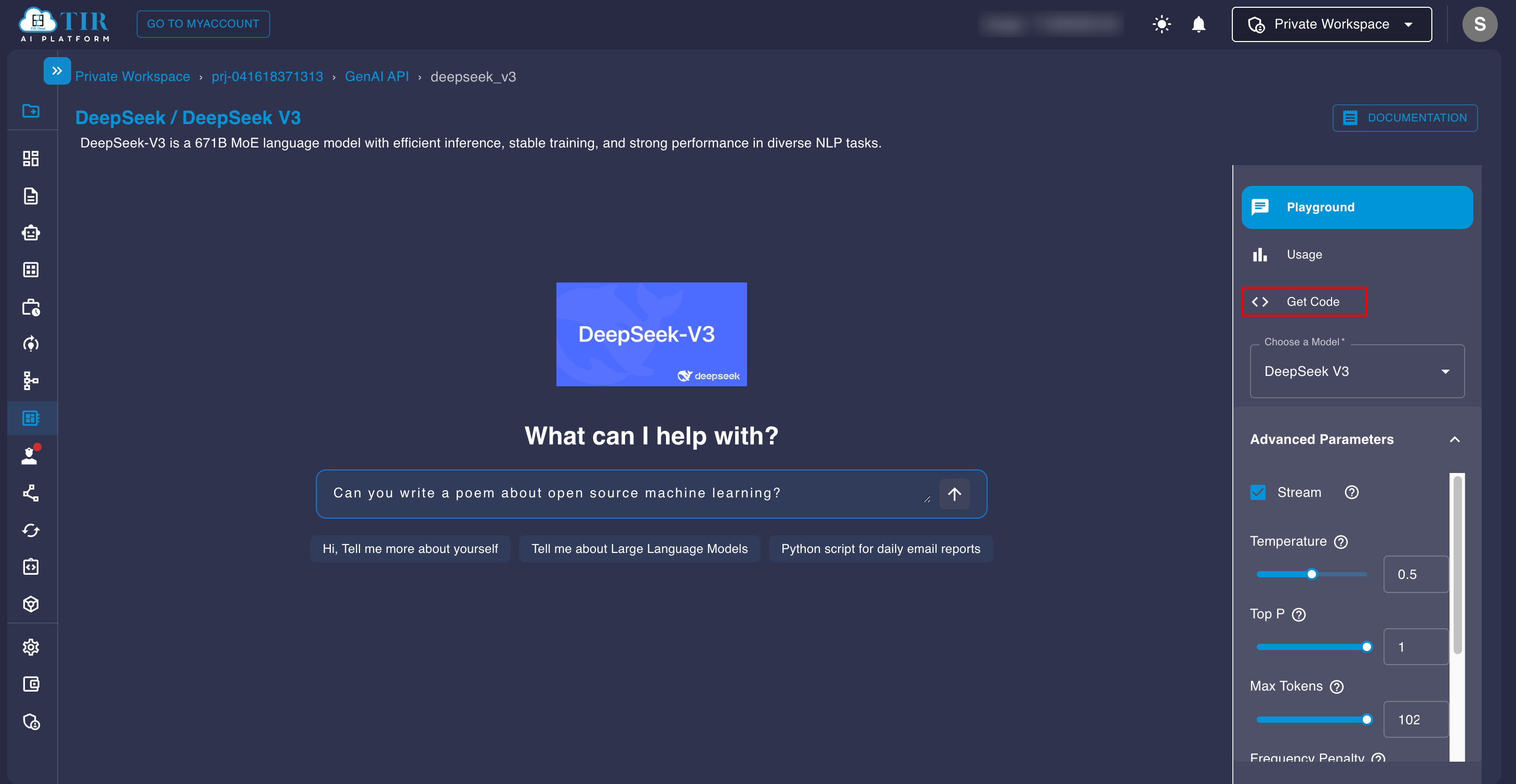 DeepSeek Get Code