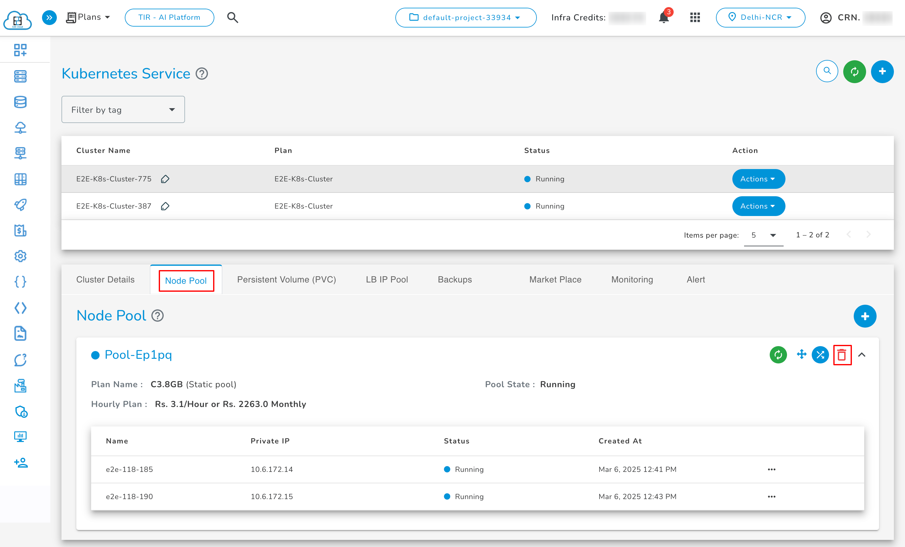 Delete Node Pool