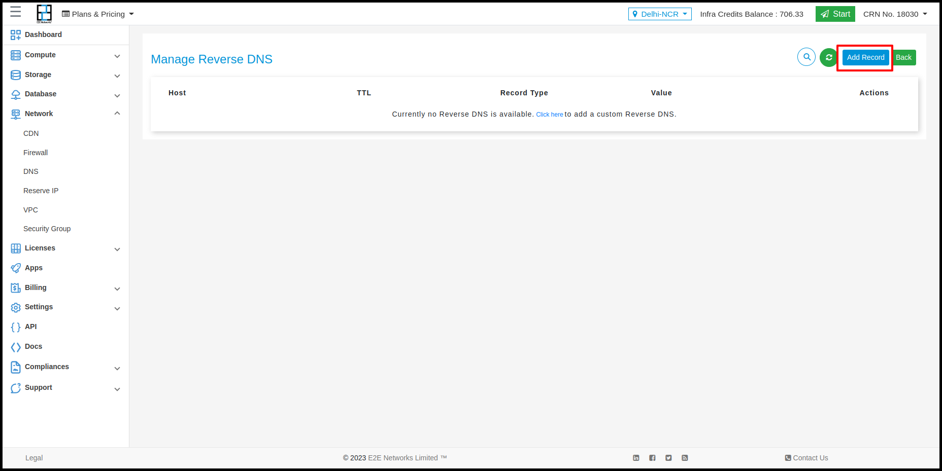 Manage Reverse DNS