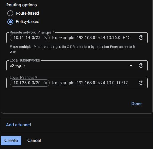 Routing options