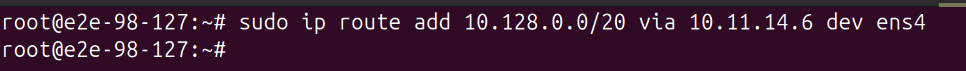 Add route on E2E VM