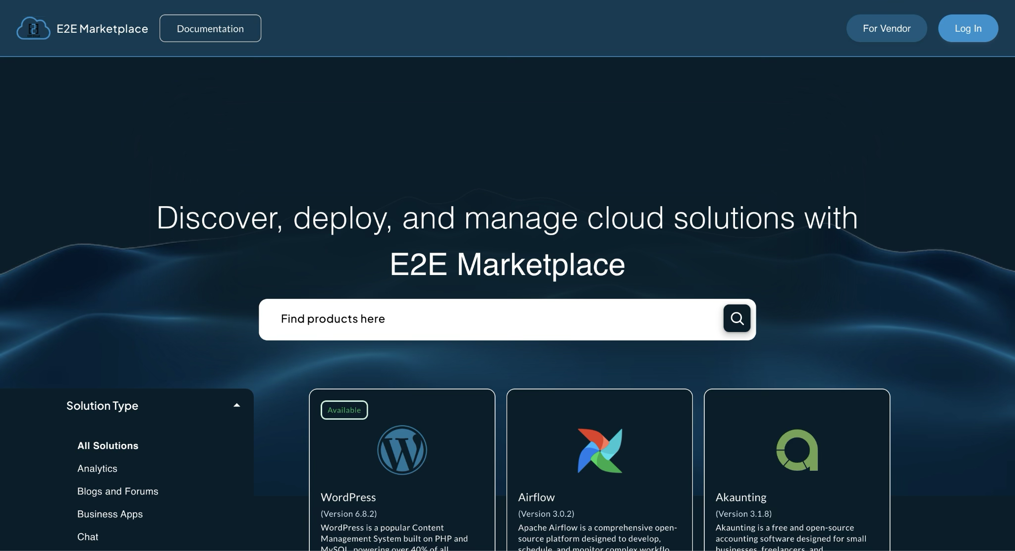 Marketplace Landing Page