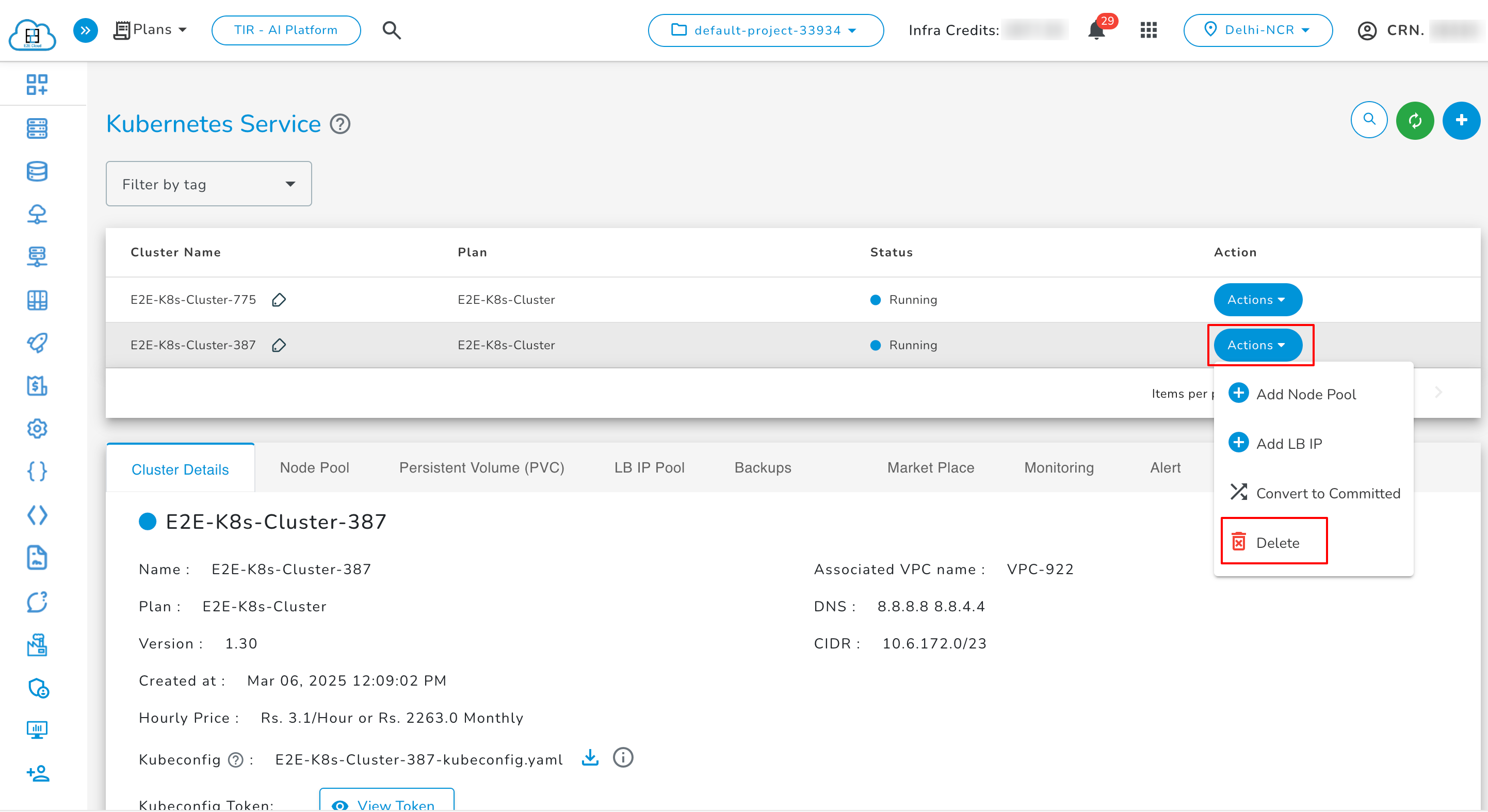 Delete Kubernetes Action 1