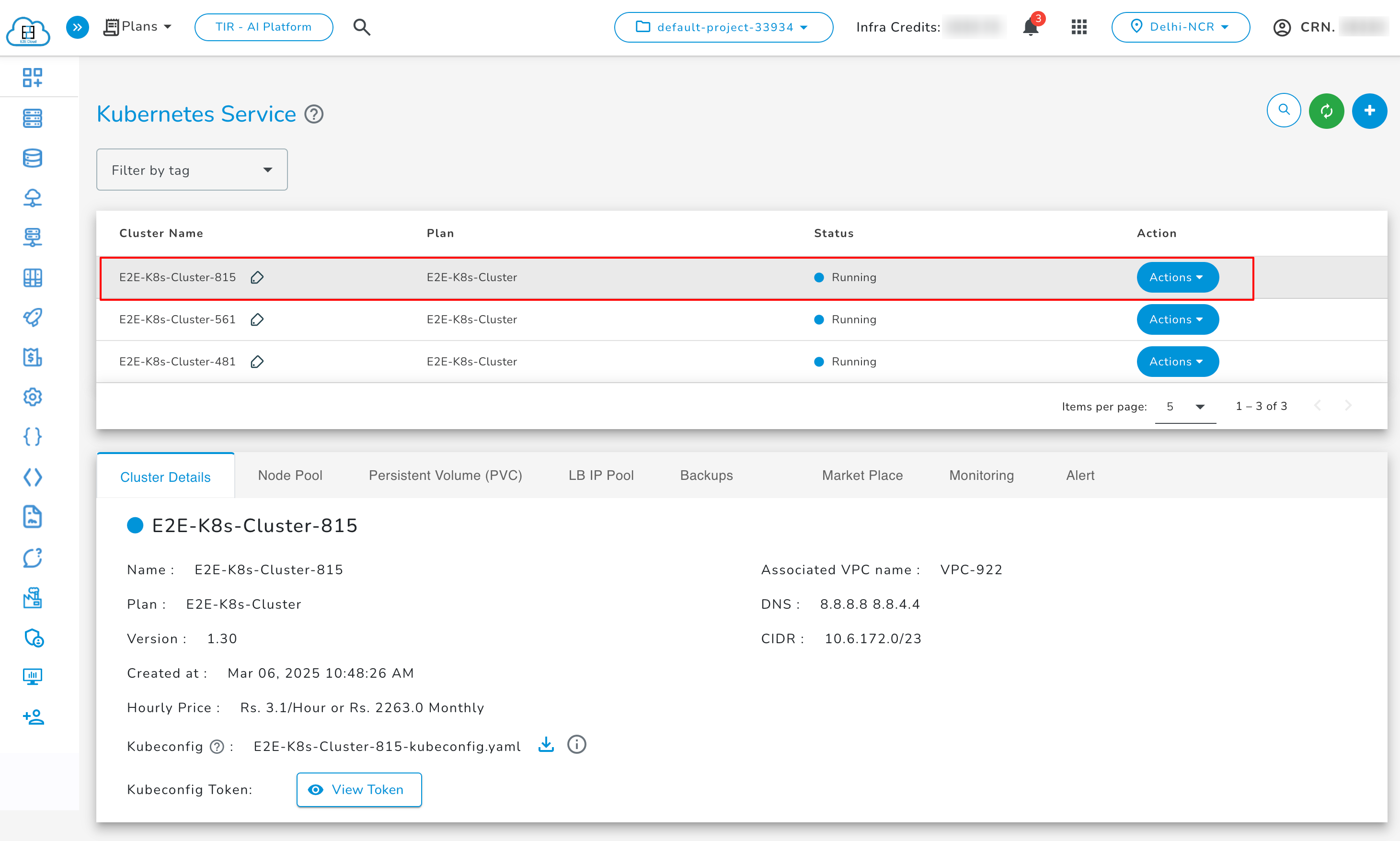Kubernetes Service Page