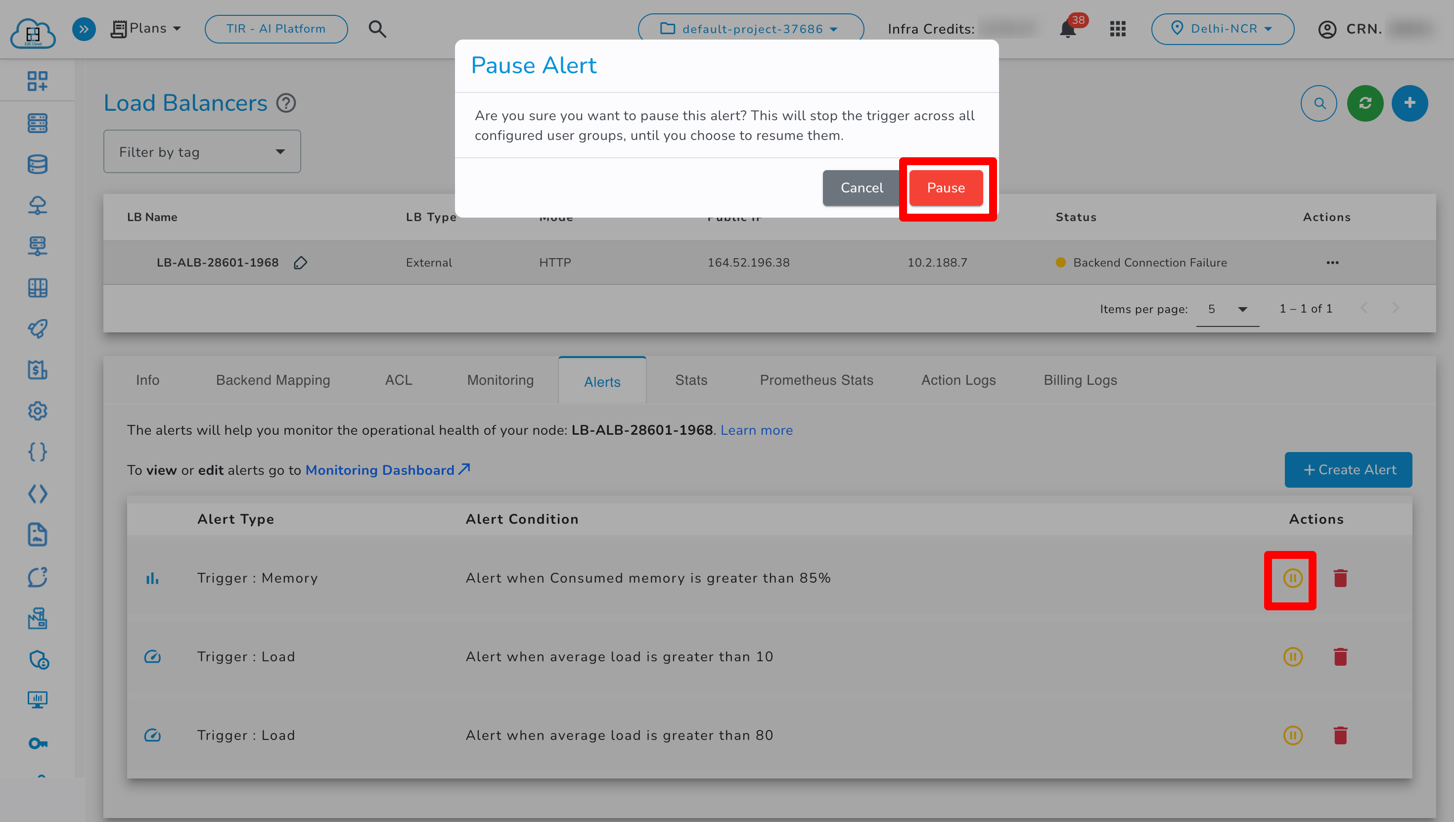 Pause Confirmation Popup