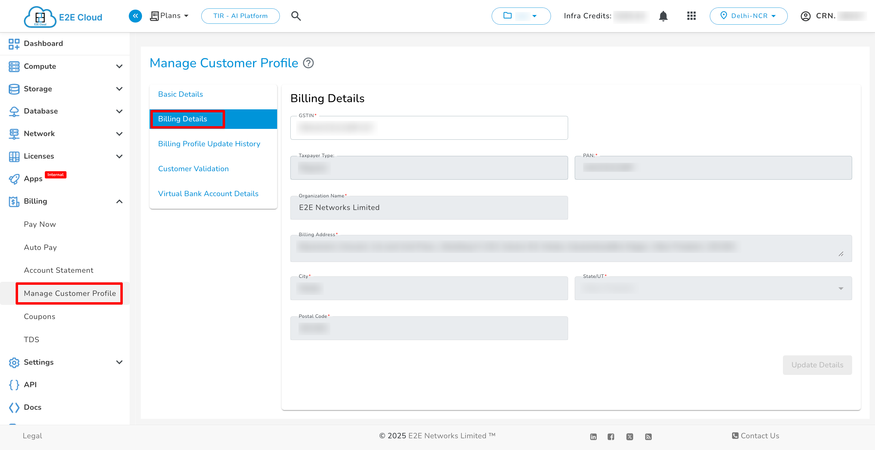 Billing Details