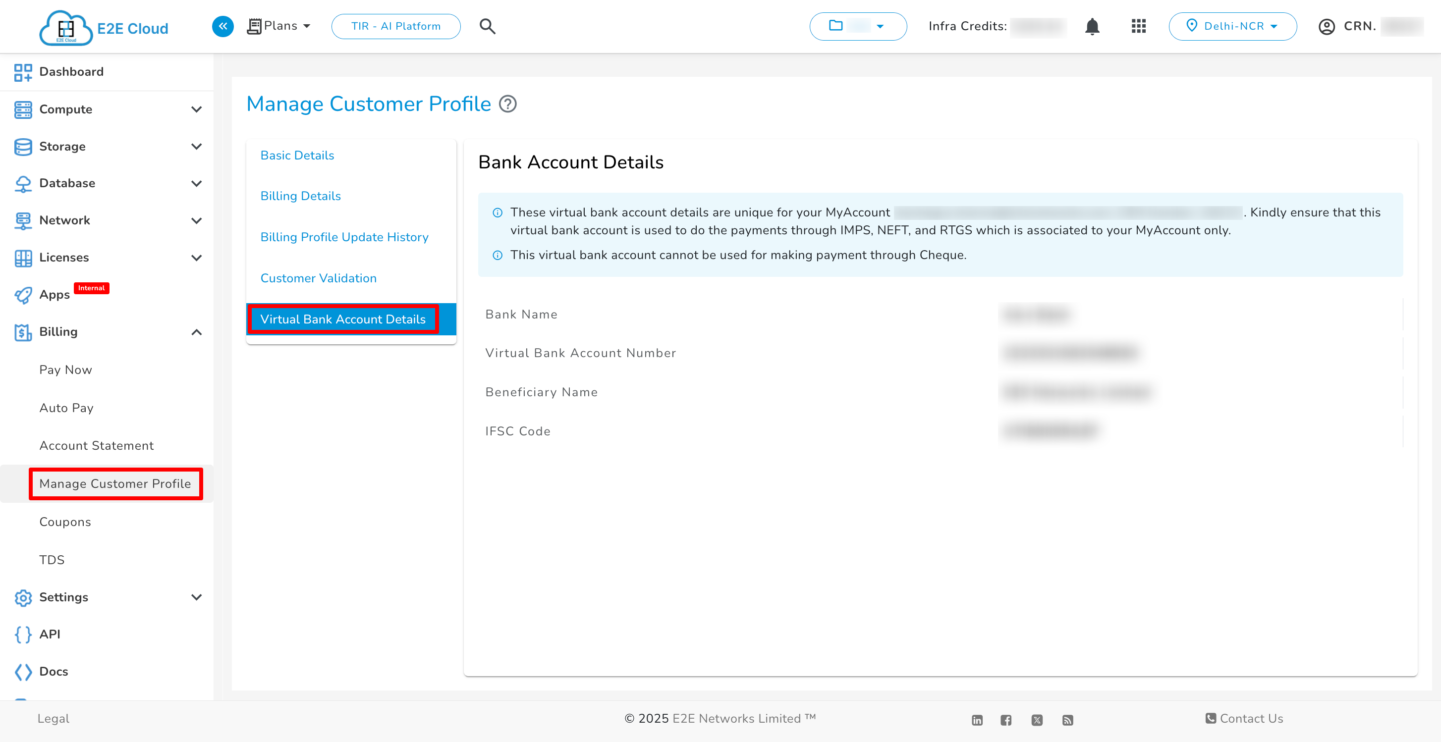 Virtual Bank Account
