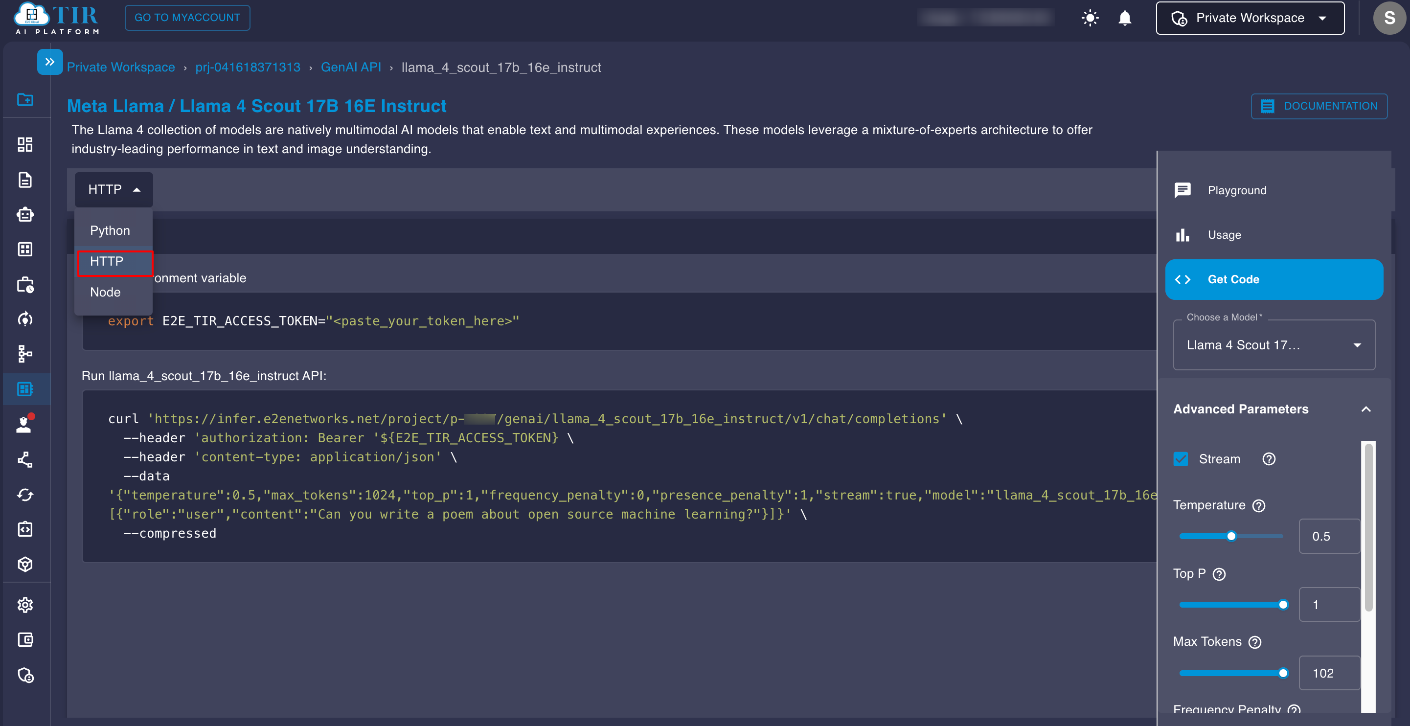 HTTP Tab