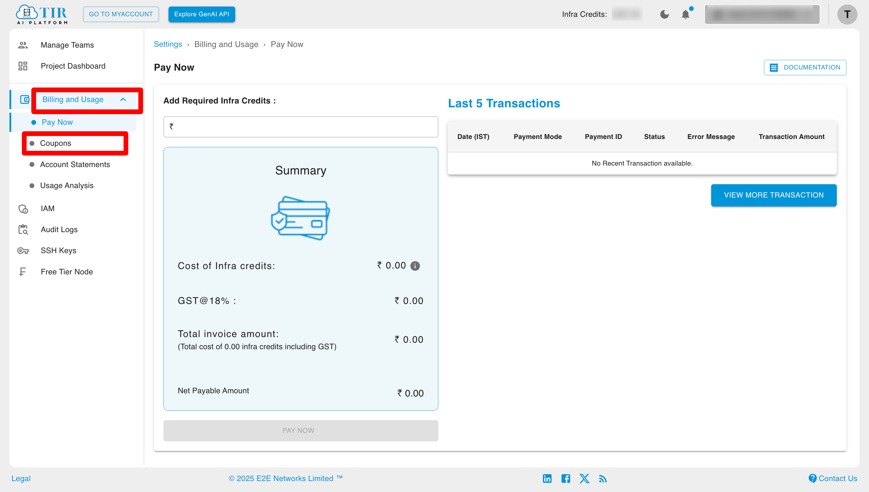 Navigation to Coupons