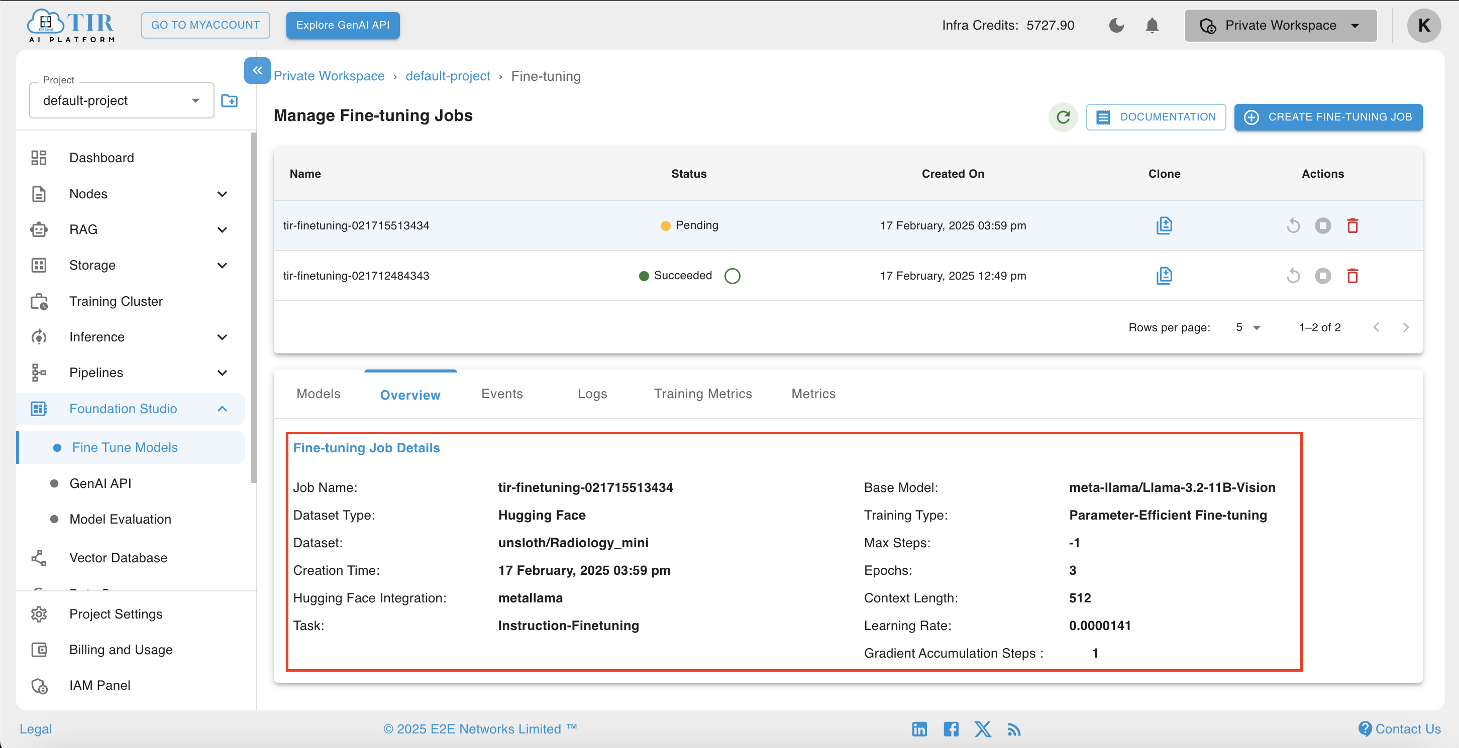 Job Parameter Overview