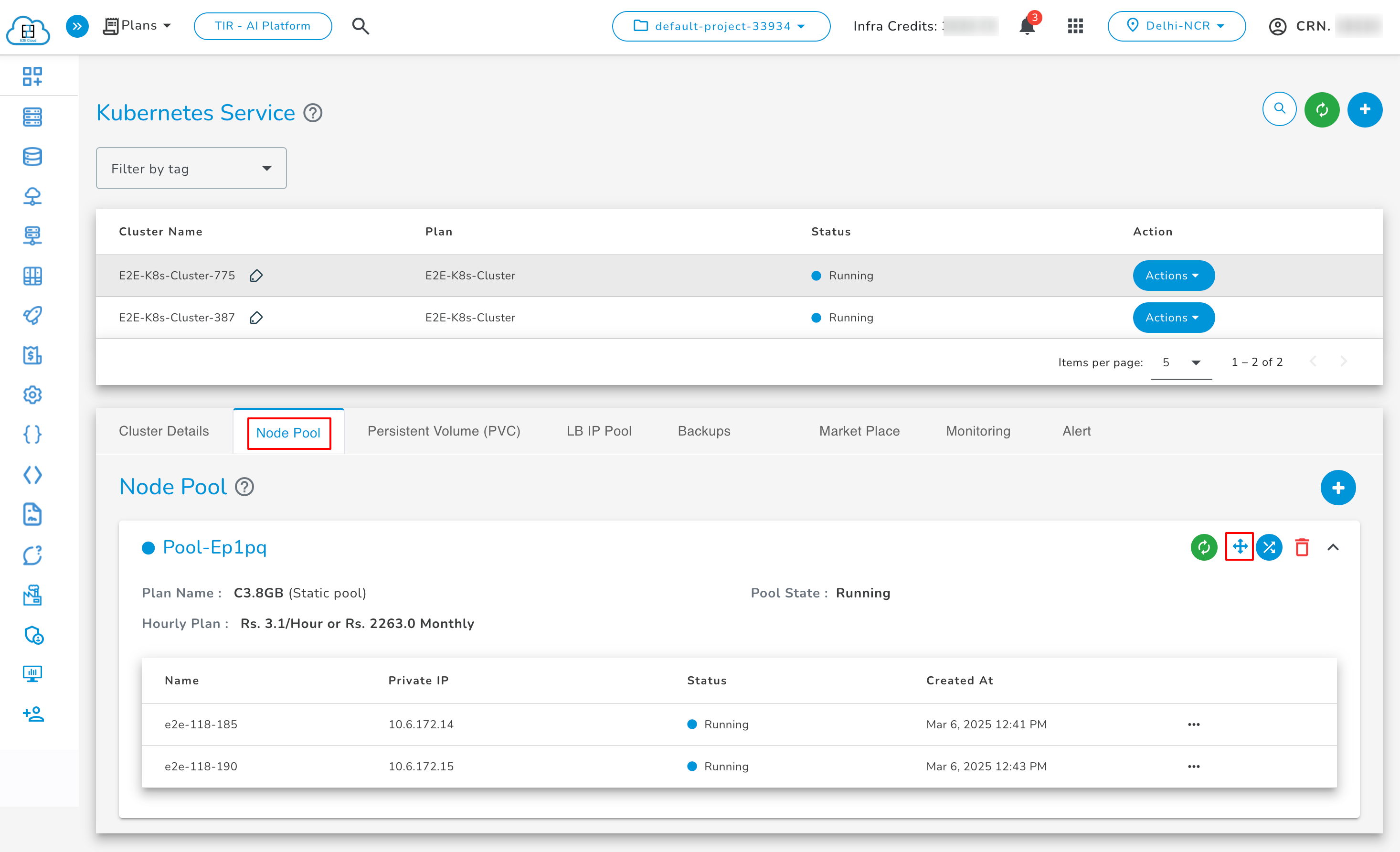 Resize Node Pool Step 1