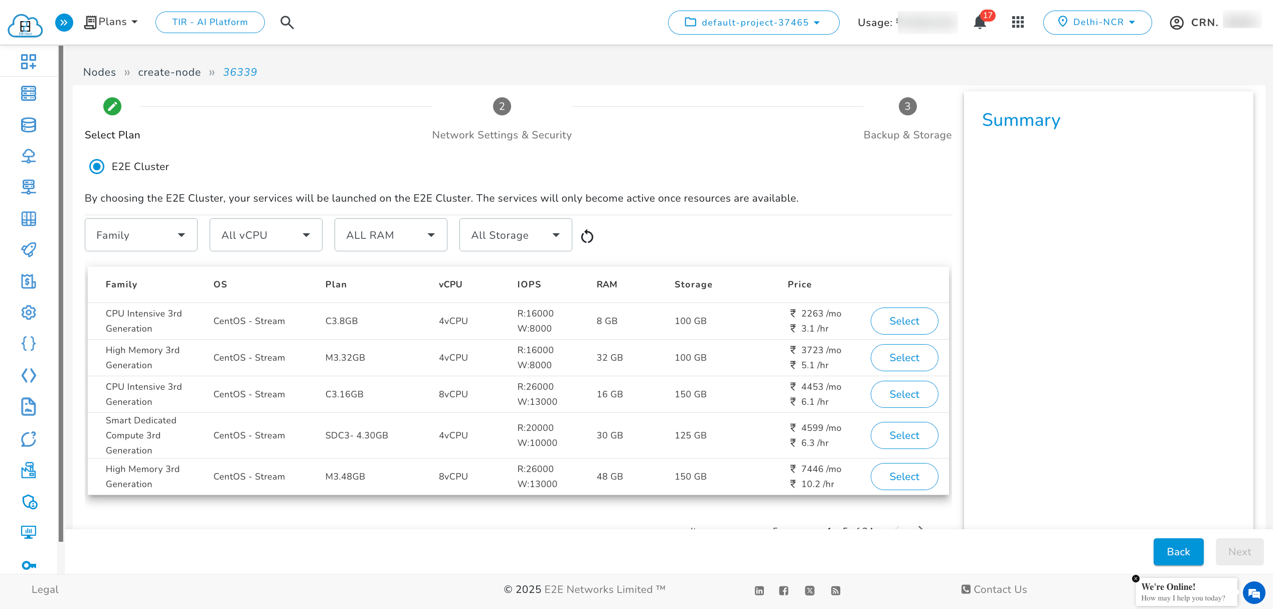 Select Node Plan