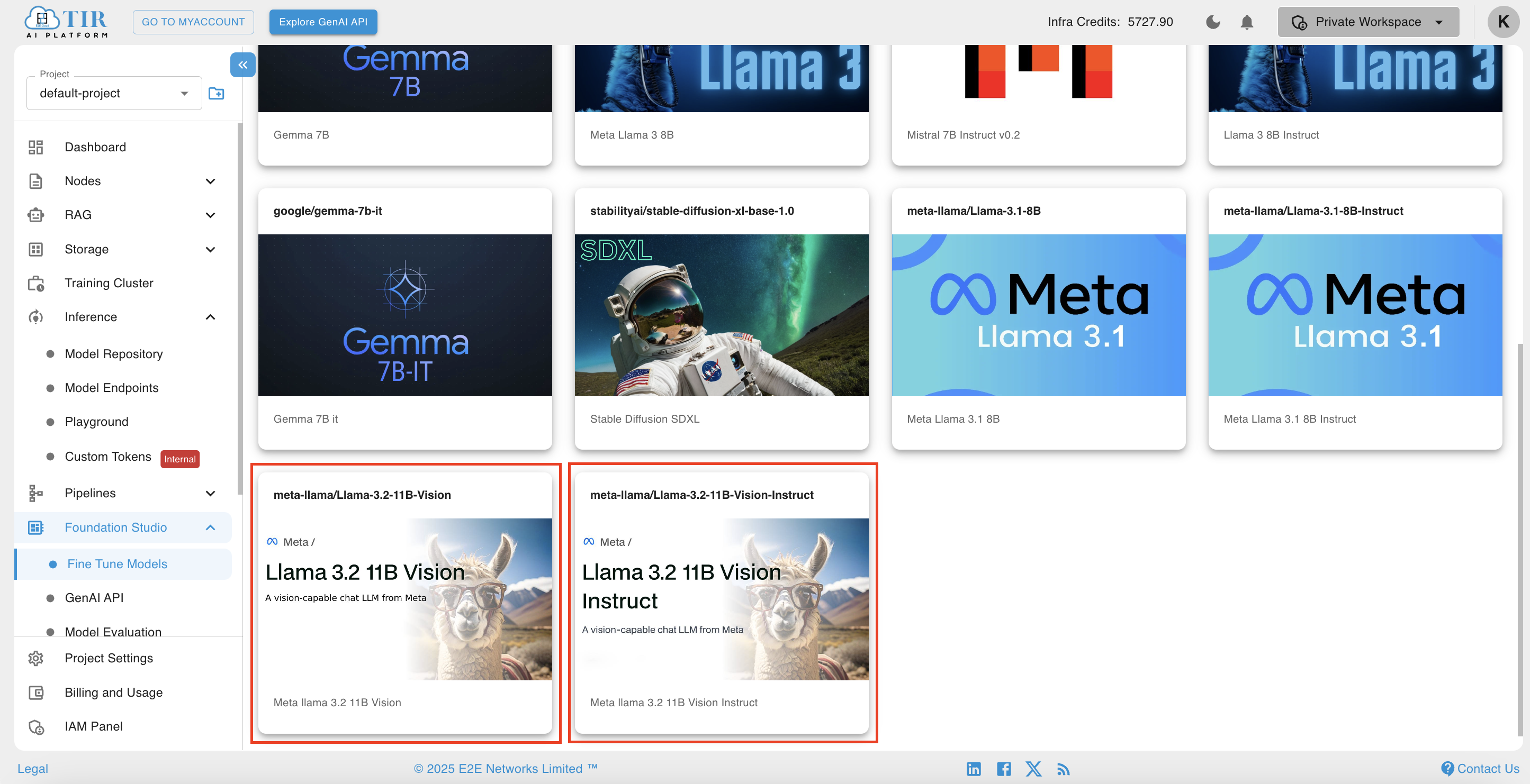 Create Fine-tuning Job Page
