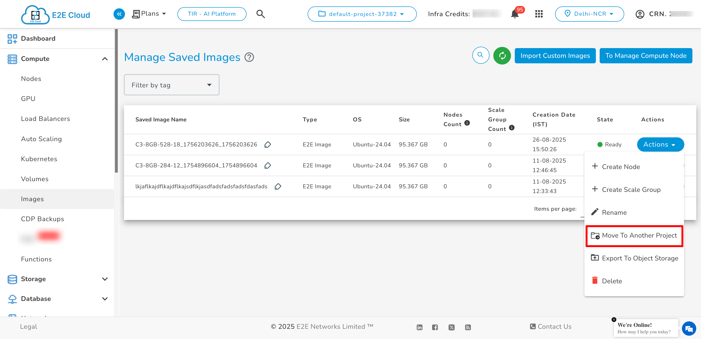 Move Image to Another Project