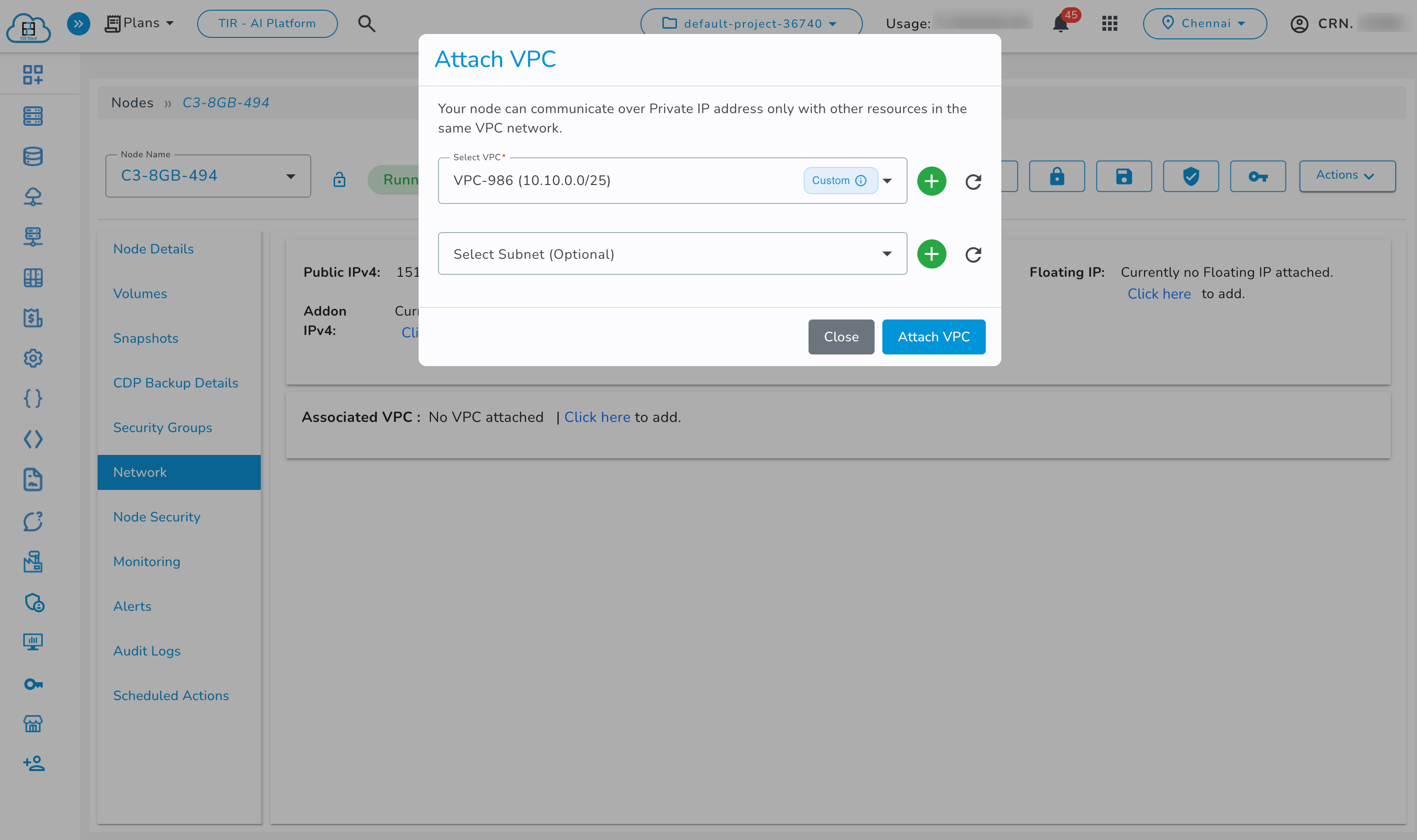 Attach VPC
