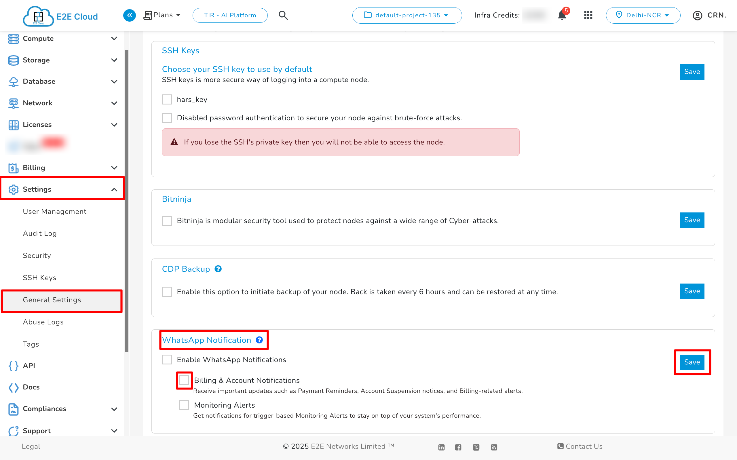 Enable WhatsApp Notification