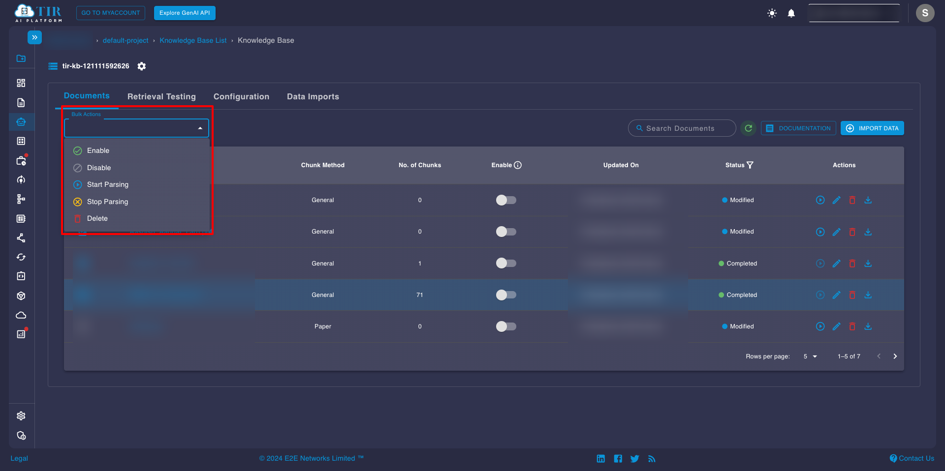 Bulk Actions