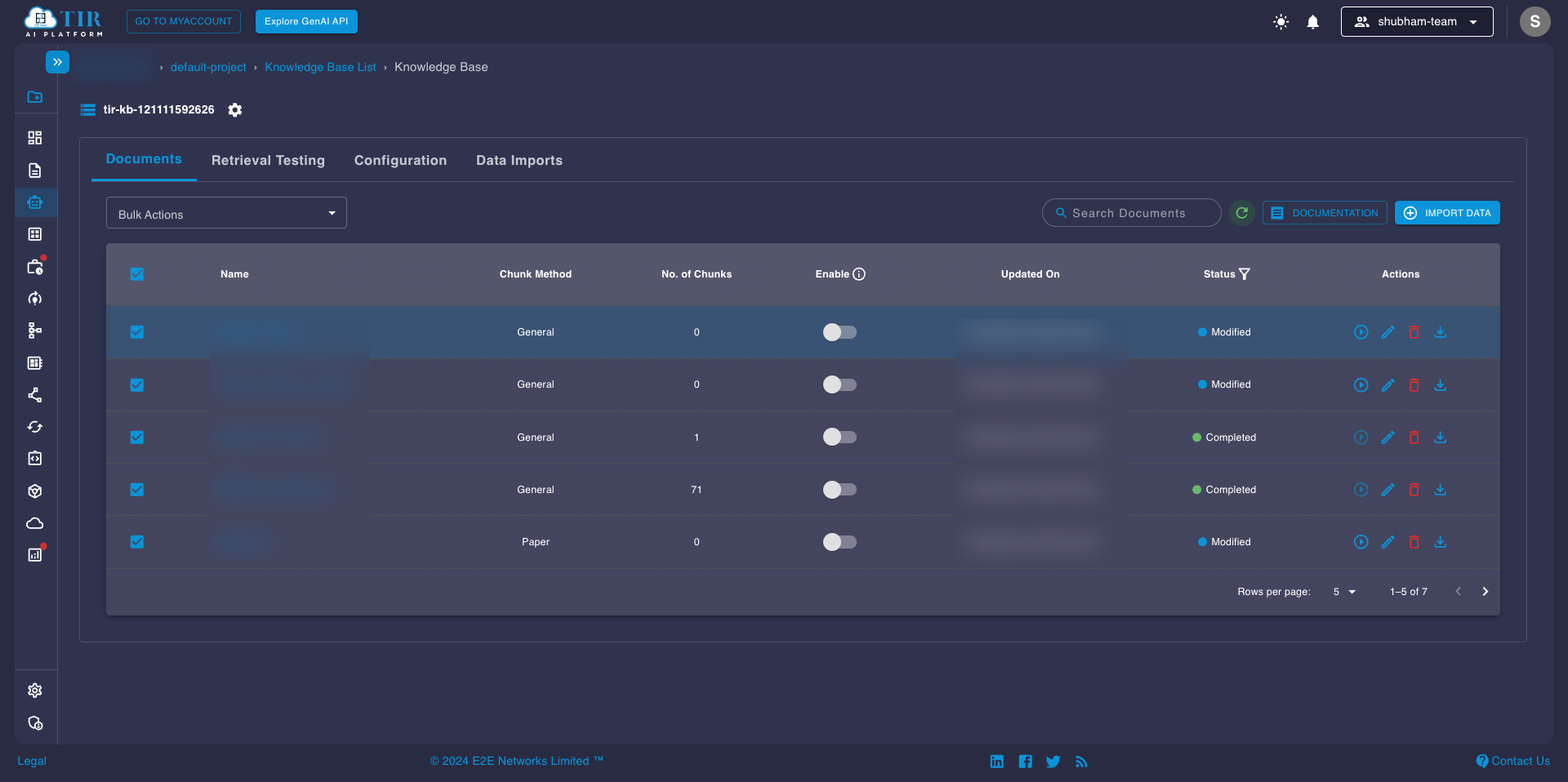 Knowledge Base Dashboard 